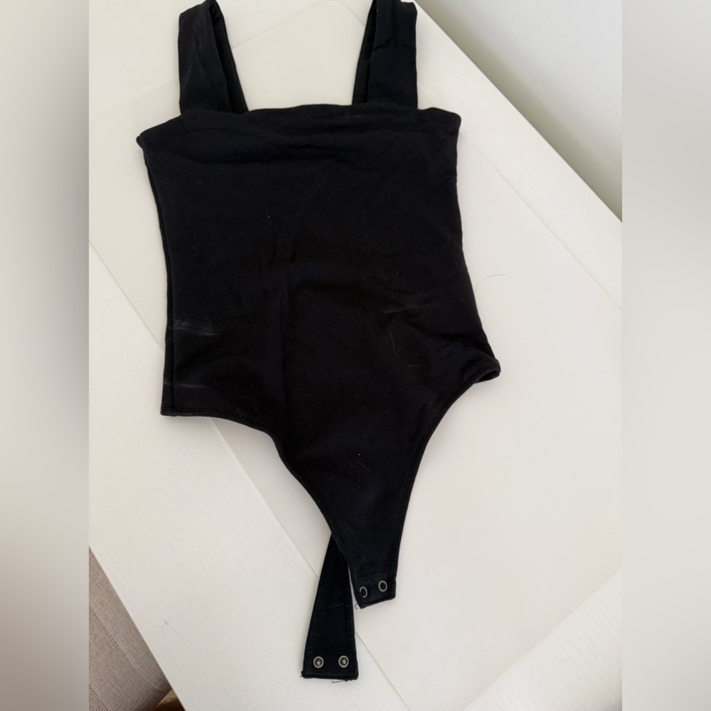 Abercrombie & Fitch Black Bodysuit with Square Neckline